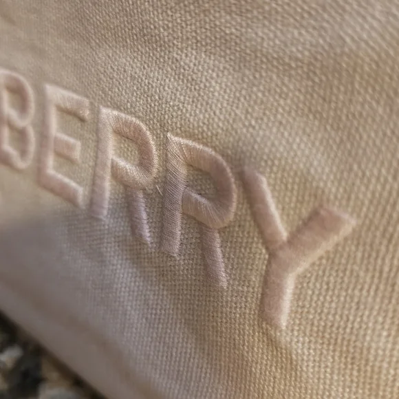Burberry Pink Embroidered Canvas Cosmetic Pouch - Picture 4 of 9